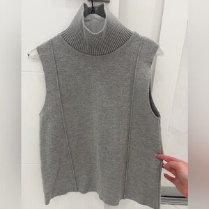 ZARA Gray Sleeveless Turtleneck Sweater